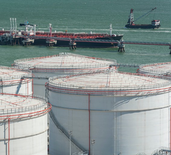 Oil storage tanks